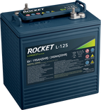 Hochleistungs-Antriebsbatterie Rocket L-125 6V 240Ah für maximale Reichweite bei Arbeitsbühnen