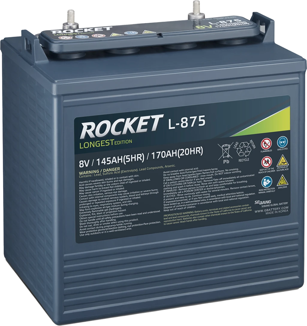 Rocket L-875 Deep Cycle Batterie | 8V 170Ah – Die Speziallösung für 48V-Systeme